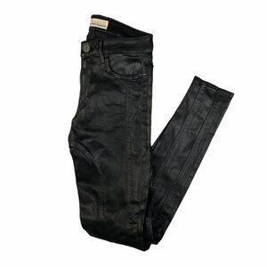 THVM Black Coated Panel Skinny Jeans NWOT 25